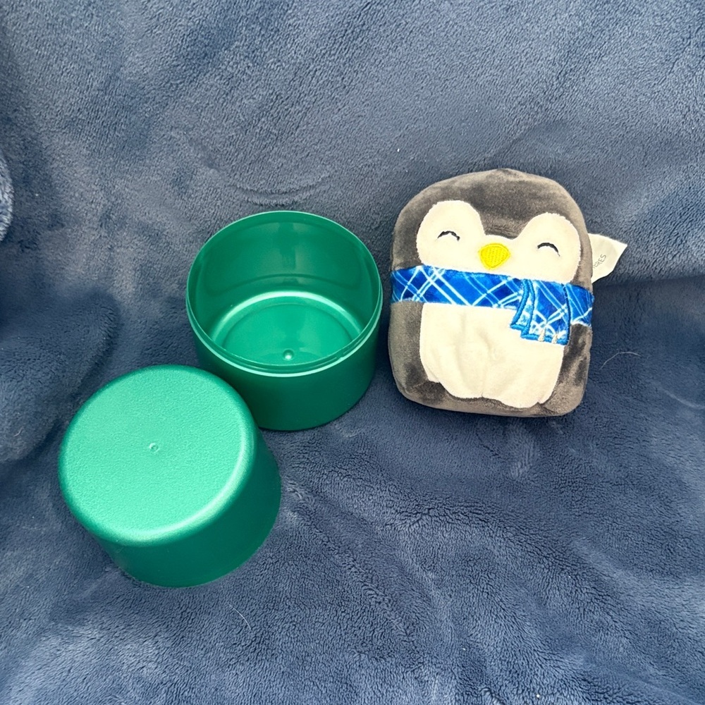 Squishmallows Gray and White Penguin with Blue Scarf